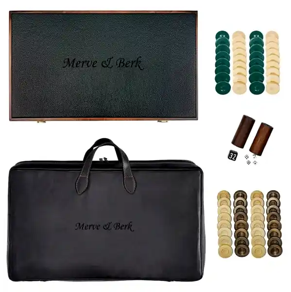 Premium Tavla Seti/Black-Green