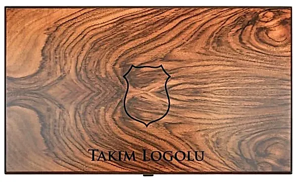 Takım Logolu Ceviz Masif Ahşap Tavla Takımı